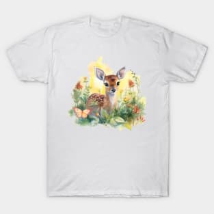 Baby Deer and Wildflowers T-Shirt
